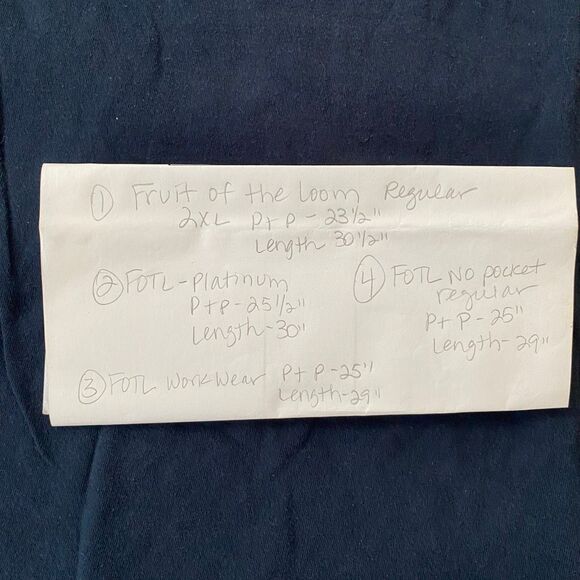 Fruit of the loom men 2XL 100% cotton 8 bundle short sleeve pocket tees black - Picture 10 of 10